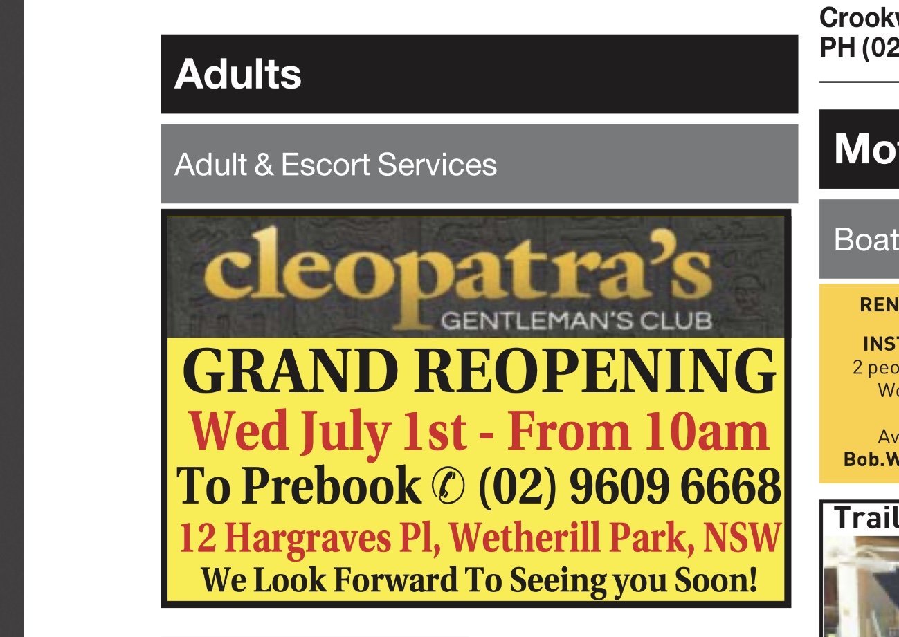 Brothels reopening 1st of July in NSW? Page 3 NSW Q&A Information Punter