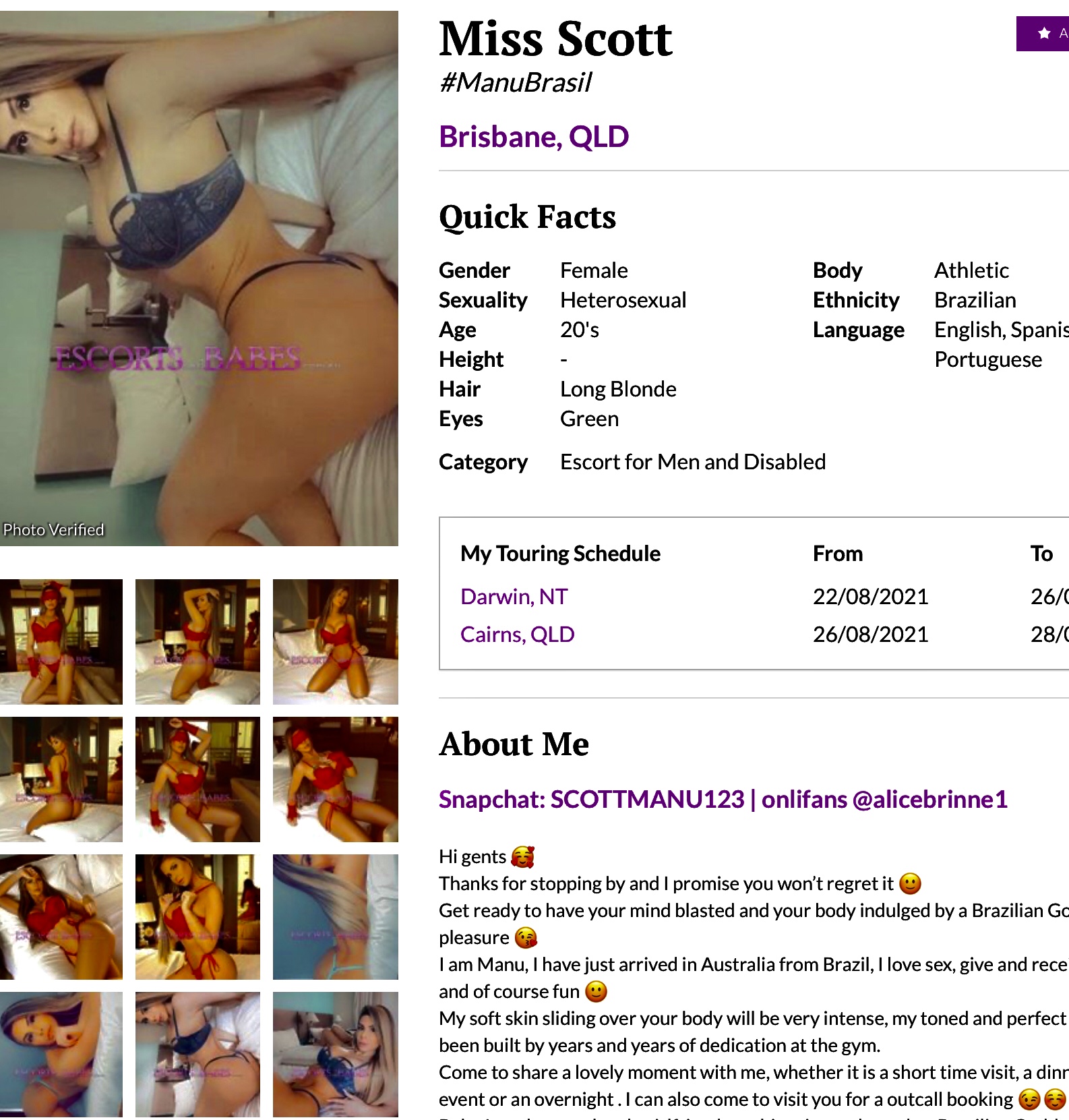 Private Escort - December 2020 - Manu Scott - VIC Private Escorts Unsorted  Reviews - Punter Planet