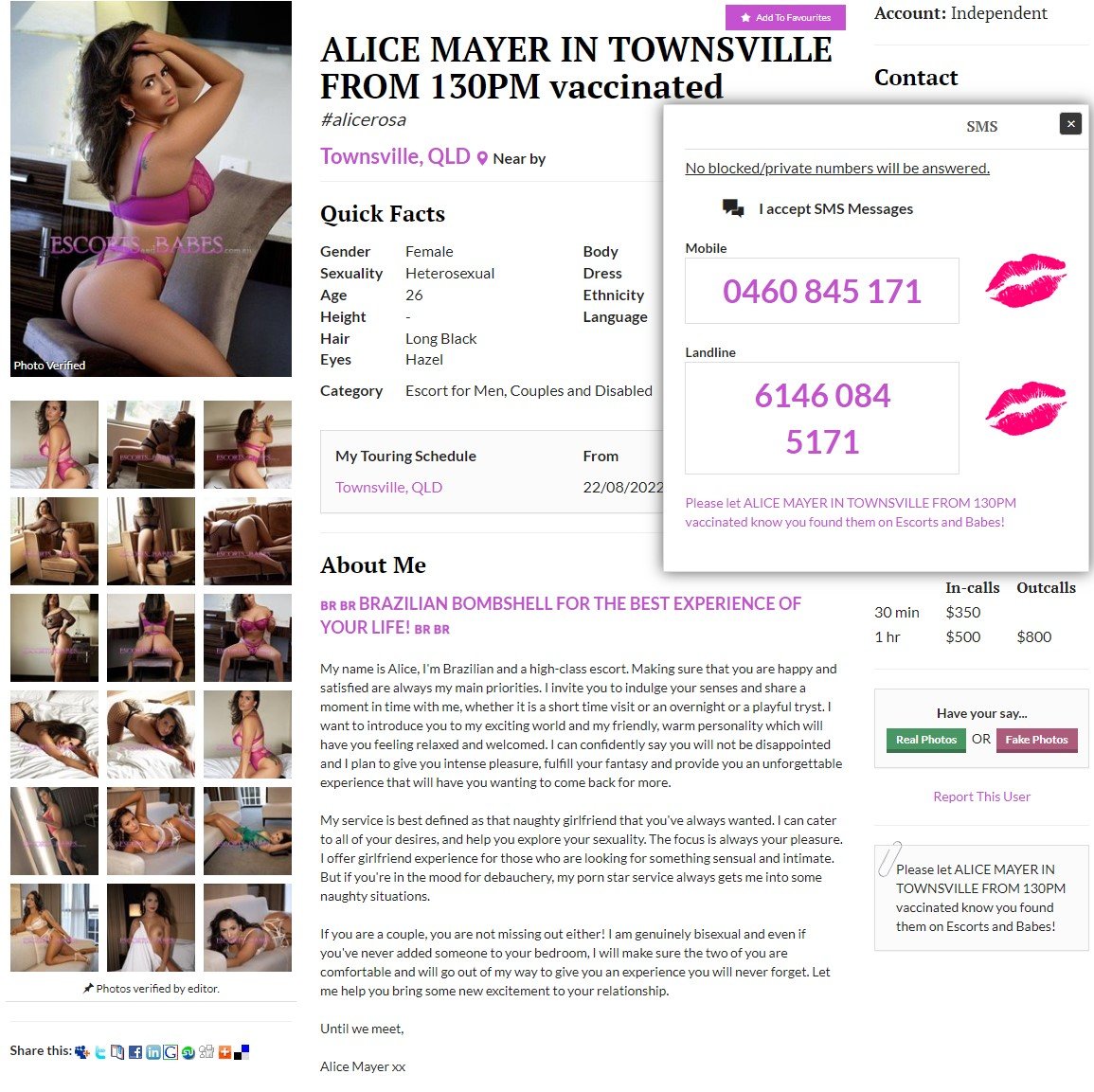 Private Escort - April 2022 - Alice Latina - TAS Private Escorts Unsorted  Reviews - Punter Planet