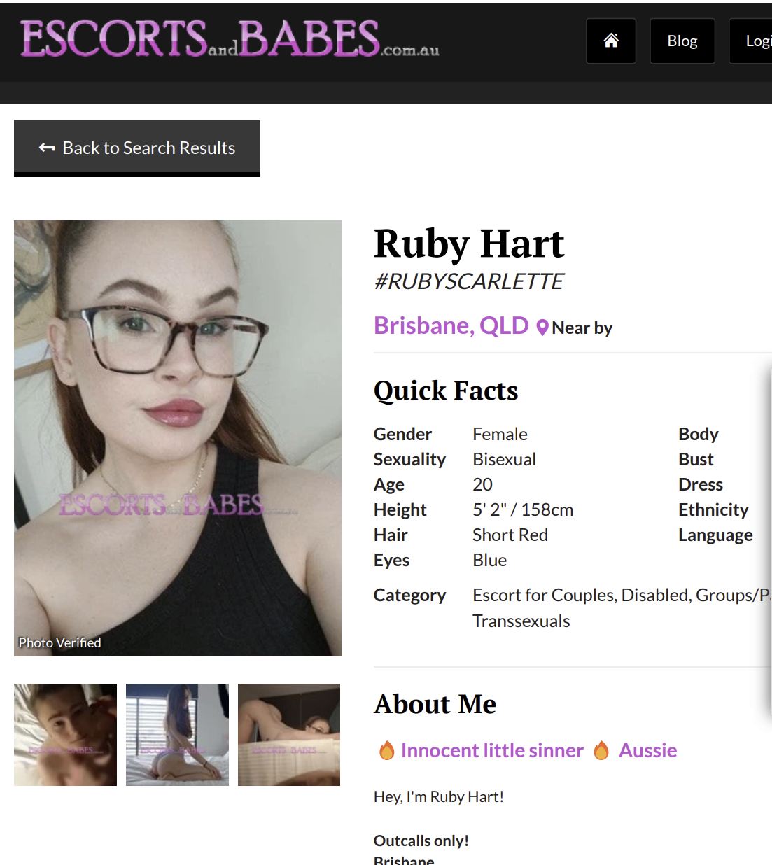 Private Escort - January 2024 - Ruby Hart - QLD Private Escorts Unsorted  Reviews - Punter Planet